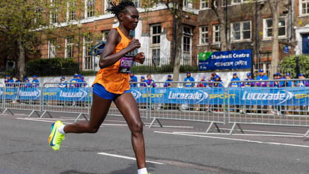Ruth Chepngetich, hier beim London-Marathon, lief in Chicago Weltrekord.
