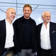 Seit rund einem Jahr gemeinsam am Ruder: Bernd Neuendorf, Julian Nagelsmann und Rudi Völler (v. li.).