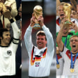 Die Weltmeister-Kapitäne Franz Beckenbauer (1974, li.), Lothar Matthäus (1990, Mitte) und Philipp Lahm (2014, re.).