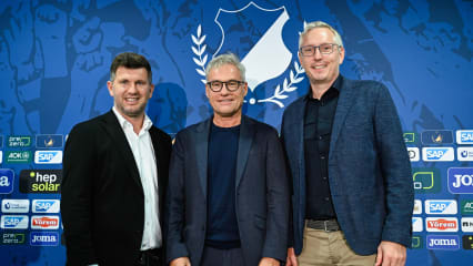 Sportgeschäftsführer Andreas Schicker (links) und die Geschäftsführer Markus Schütz (Mitte) und Frank Briel.