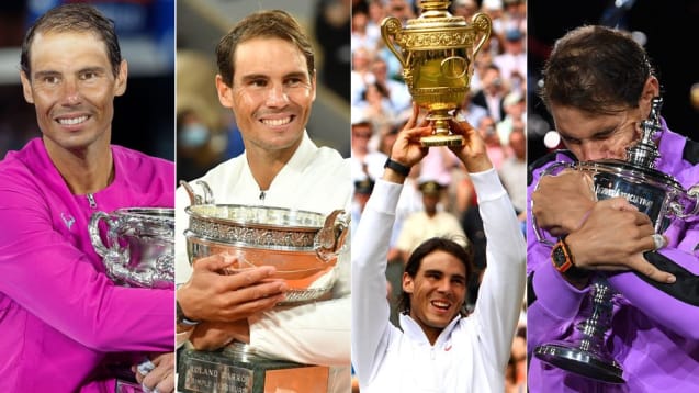 Rafael Nadal hat alle vier Grand Slams mehrmals gewonnen.