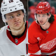 Wollen mit ihren Teams in die Playoffs: Das deutsche Trio in der Atlantic Division, J.J. Peterka, Tim Stützle und Moritz Seider (v.li.).