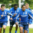 Training auf Schalke. Lincoln, Asamoah, Ailton und Böhme im Sprinttempo.