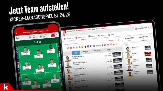 Das kicker-Managerspiel für die Bundesliga.