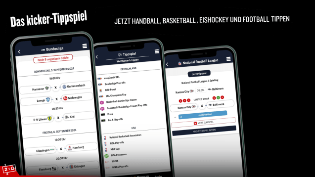 Weitere Sportarten im kicker-Tippspiel
